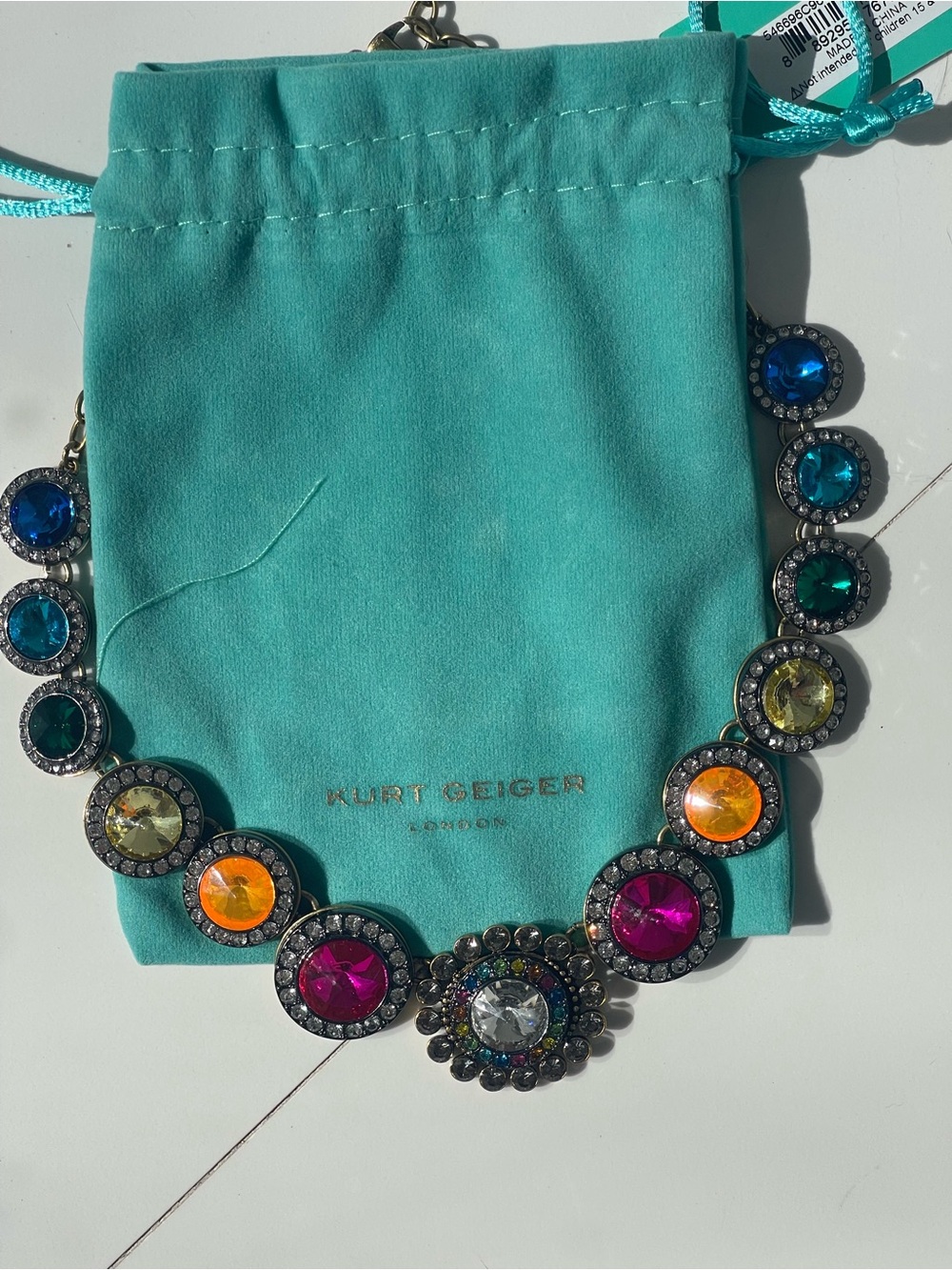 Kurt Geiger London Multicolor Crystal Statement Necklace NWT $298 - Picture 6 of 8